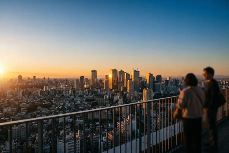 AI-generated — golden hour over the city
